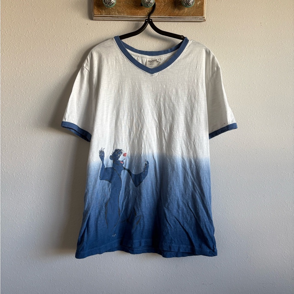 Disney Jungle Book Junk Food Clothing White and Blue Graphic Tee